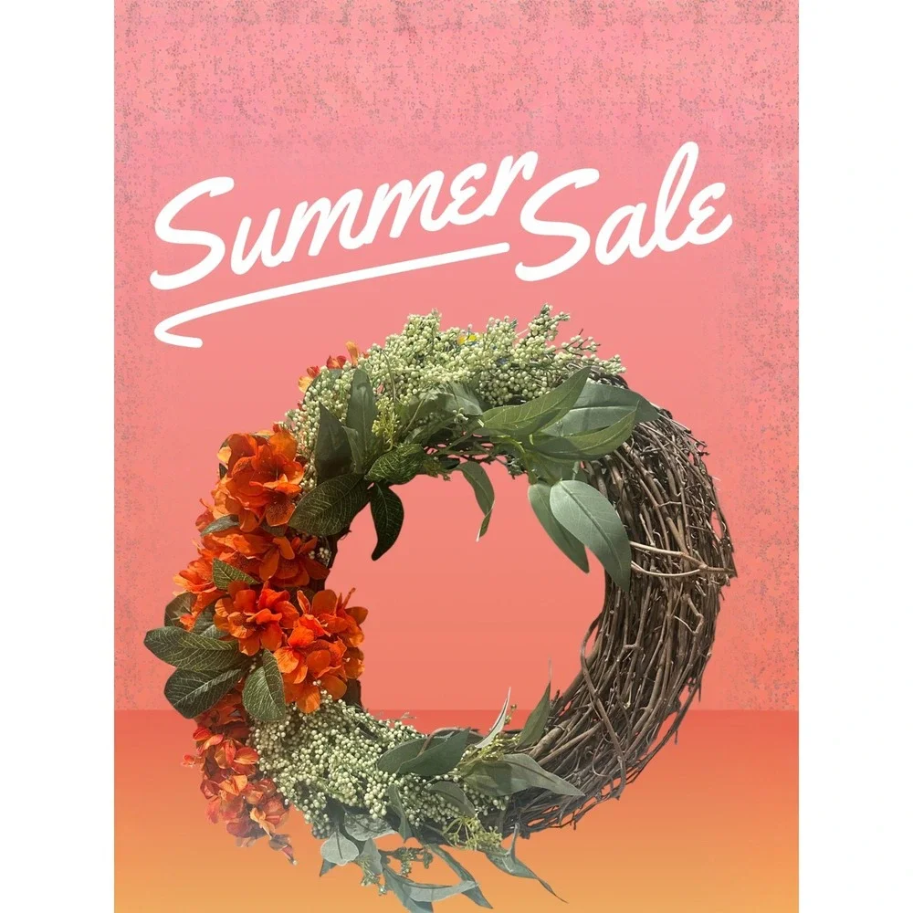 Orange flowered Wreath